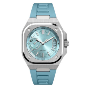 Satin finish brushed 316L stainless steel case sunray ice blue dial Swiss automatic movement watches