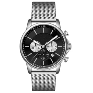 Custom Made Mesh Strap Stainless Steel Men's Chronograph Watch Supplier