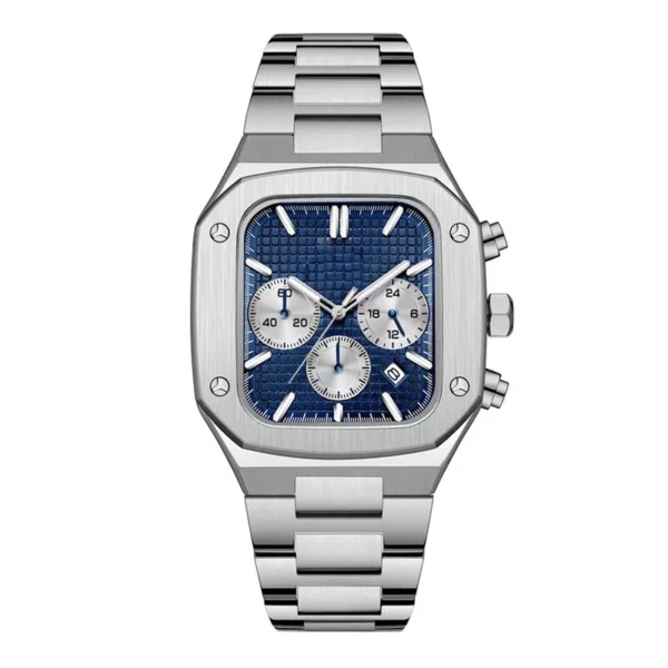 custom shape stainless steel watch case chronograph movement watches