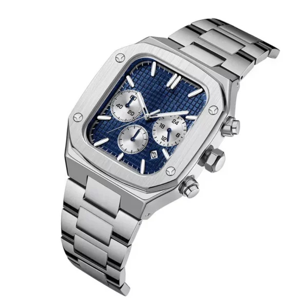 custom shape stainless steel watch case chronograph movement watches - Image 2