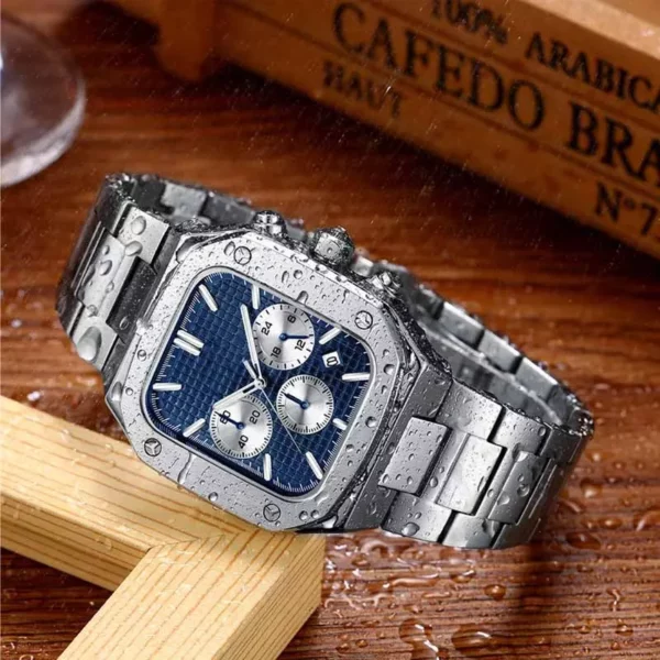 custom shape stainless steel watch case chronograph movement watches - Image 4