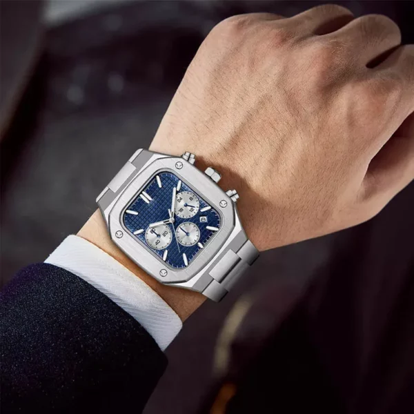 custom shape stainless steel watch case chronograph movement watches - Image 5