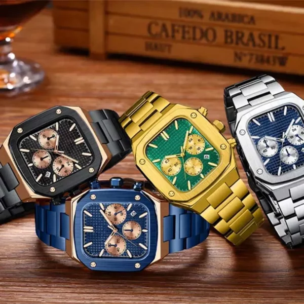 custom shape stainless steel watch case chronograph movement watches - Image 6