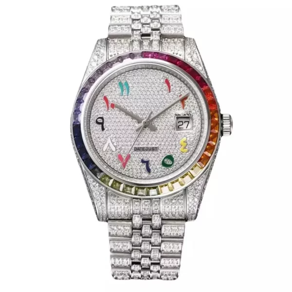 OEM&ODM full diamond luxury inlaid zircon Arabic numeral watch
