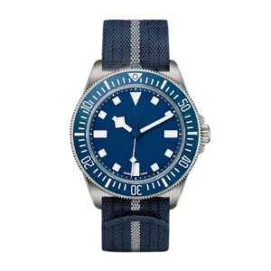 bidirectional rotating bezel navy blue fabric strap diver  watches manufacturer
