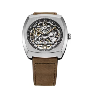 Stainless Steel Case Genuine Leather Strap Mechanical Movement Watches