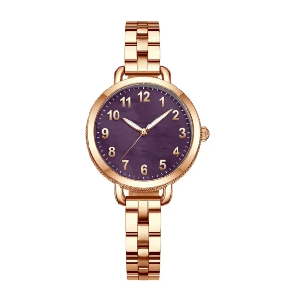 Elegant Woman Wrist Watch With Leather Band Shell Dial Beautiful Woman Watch - Image 3