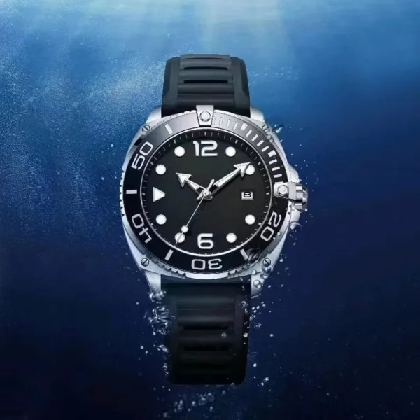 OEM Customized Men's Luxury Stainless Steel Diving Watch Silicone Strap - Image 3