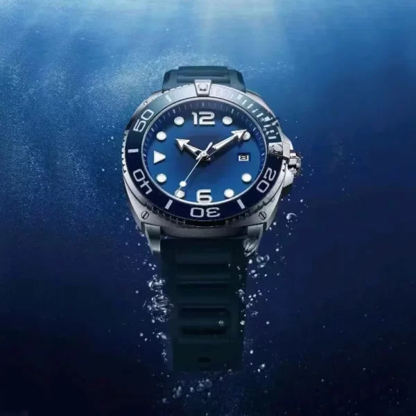 OEM Customized Men's Luxury Stainless Steel Diving Watch Silicone Strap - Image 2