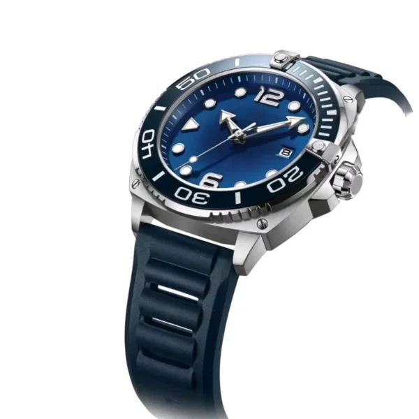 OEM Customized Men's Luxury Stainless Steel Diving Watch Silicone Strap - Image 4