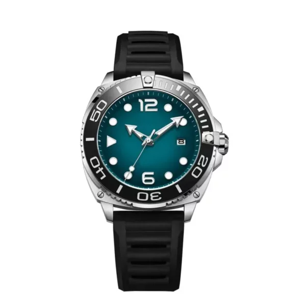 OEM Customized Men's Luxury Stainless Steel Diving Watch Silicone Strap